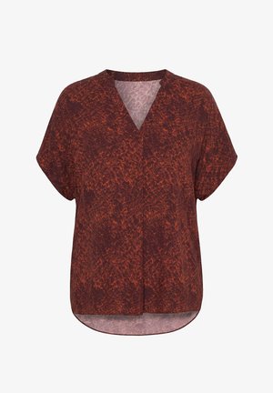 Studio Untold, BLUSENSHIRT, OVERSIZED, CROCO PRINT - Bluse - brown