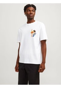 Jack & Jones JORTOKYO MARKET TEE  CREW NECK - T-shirts med print - bright white print:black script