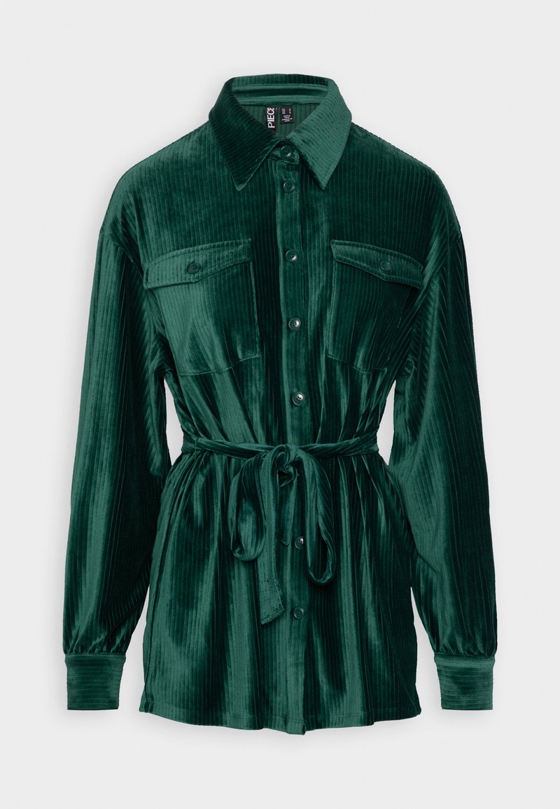 Pieces Overhemdblouse donkergroen Pieces Overhemdblouse donkergroen