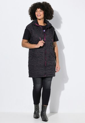 LONG - Waistcoat - black