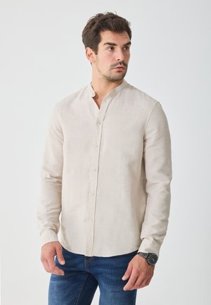 LINEN MIX BLEND - Vapaa-ajan kauluspaita - mottled beige