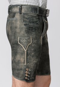 Stockerpoint OLIVER - Pantalón de cuero - grau gespeckt