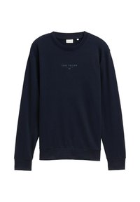 Marine crew-neck sweatshirt gemaakt van zachte stof, met lange mouwen en een klein gedrukt logo op de voorkant. Geribbelde manchetten en zoom.