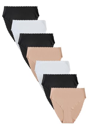 FULL FIT - NO VPL SCALLOP 7 PACK - Slip - black white praline nude