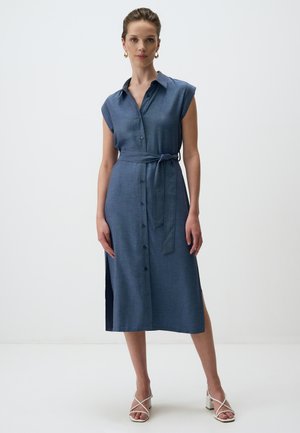 SLEEVELESS COLLAR SLIT - Abito a camicia - blue