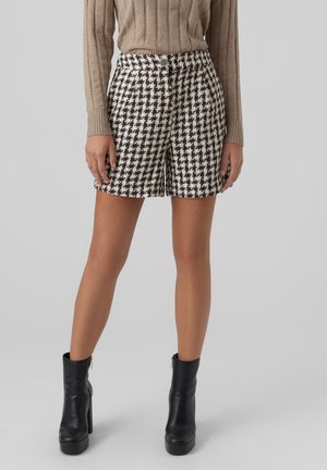 MAURA HW WVN LCS - Short - black aop houndtooth