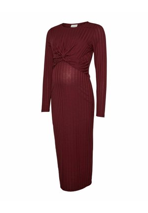 MAMALICIOUS, MLLUCY JUNE LS JRS MIDI DRESS 2F - Robe pull - windsor wine