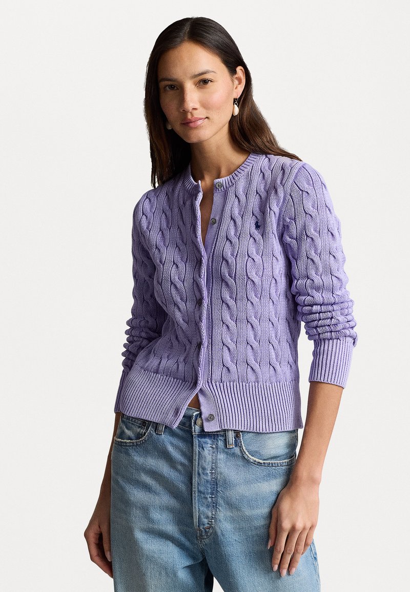 Polo Ralph Lauren CABLE KNIT COTTON CARDIGAN - Neuletakki - lavender