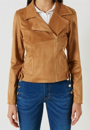 Jacka i konstläder - beige