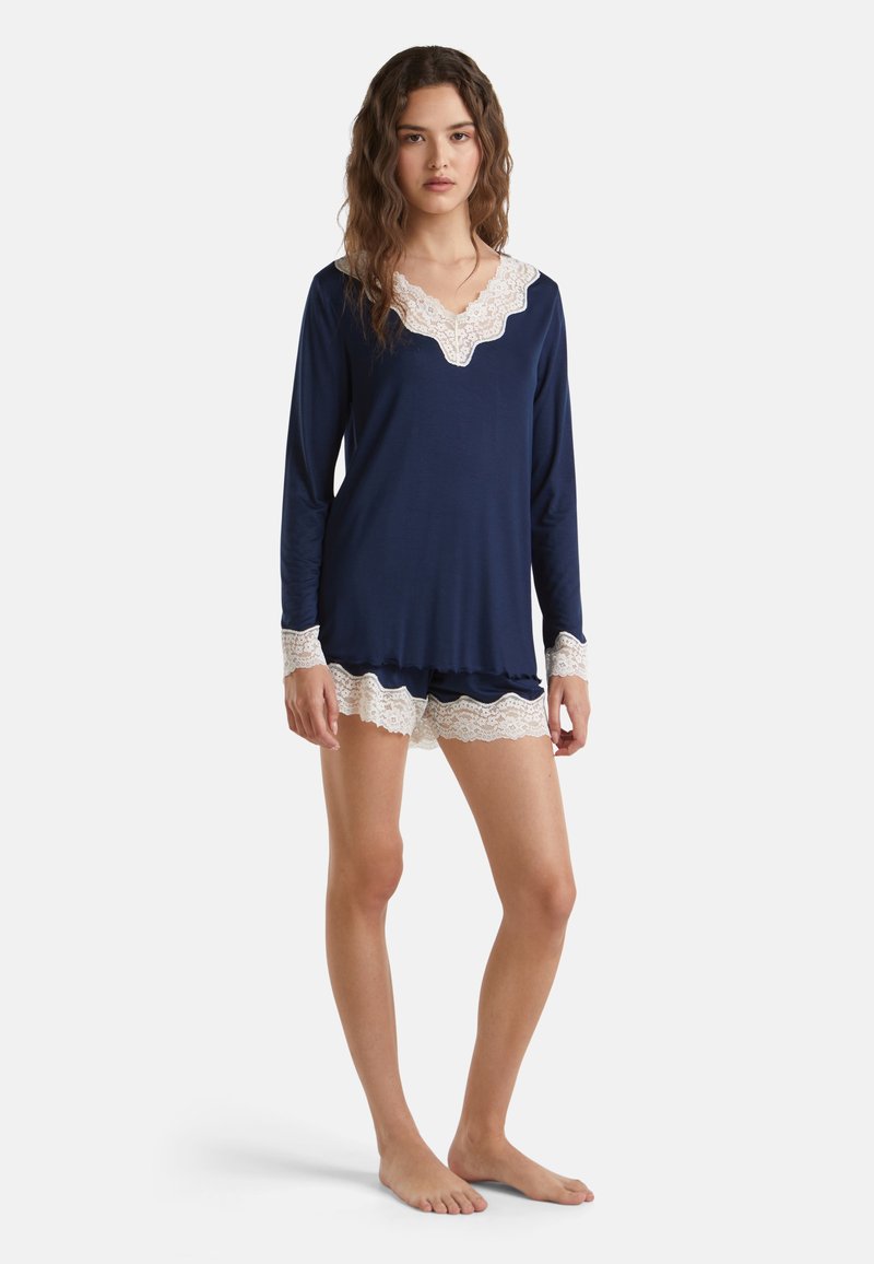 United Colors of Benetton Pyjamashirt blauw United Colors of Benetton Pyjamashirt blauw