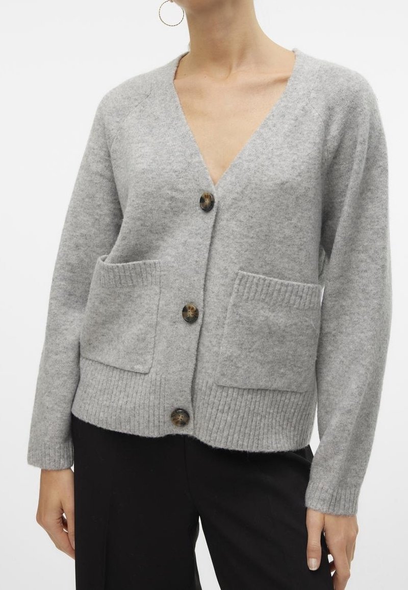 Vero Moda Kardigan - mottled light grey