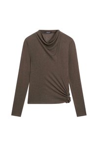 FUNNEL NECK - Long sleeved top - dark brown