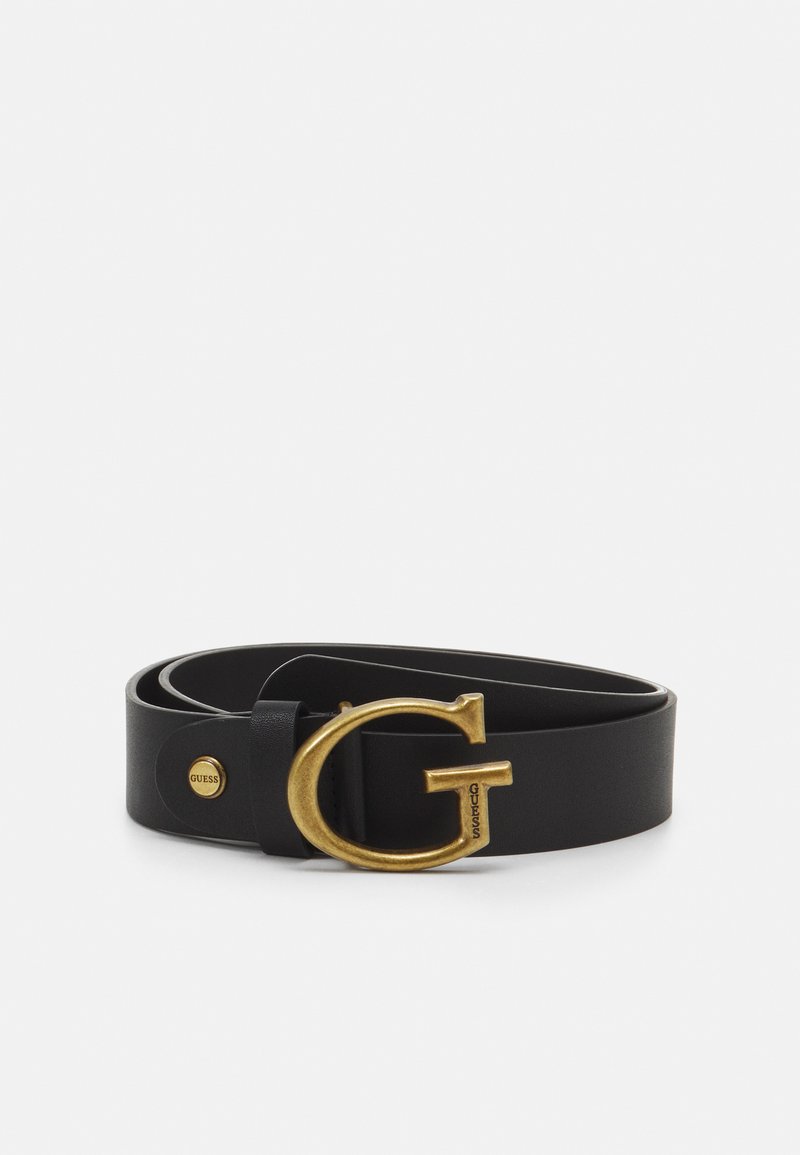 Guess ADJUSTABLE PANT BELT Belt black/goldcoloured/black Zalando