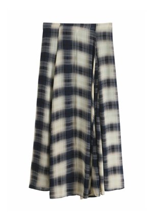 REGULAR FIT - GODET - Pleated skirt - black neutral check