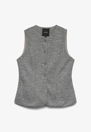 Hallhalli soneelne vest, millel on ümmargune kaelus, viis esimest nööpi ja ilma varrukateta. Omab siledat sisekatet ja kohandatud sobivust.