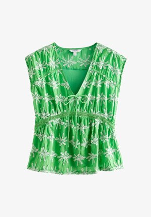 Next BRODERIE SHORT SLEEVE - Blouse - bright green