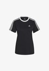 ESSENTIALS 3 STRIPES - Apdrukāts T-krekls - black/white