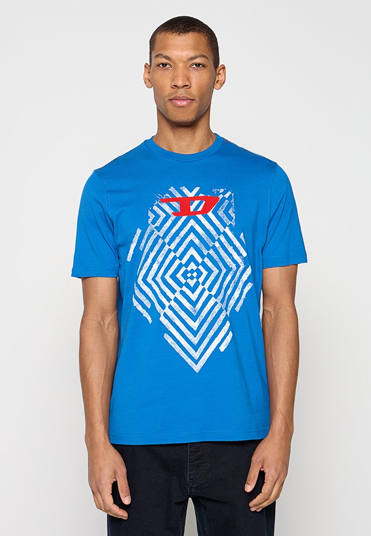 Diesel T-shirt print blauw