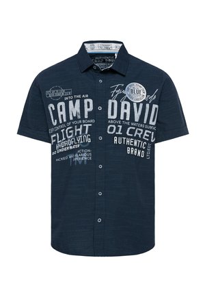 Camp David KURZARM MIT LABEL-STICKEREIEN - Shirt - navy