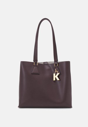 KARL LAGERFELD LOCK SOFT TOTE - Velká kabelka - dark chocolate