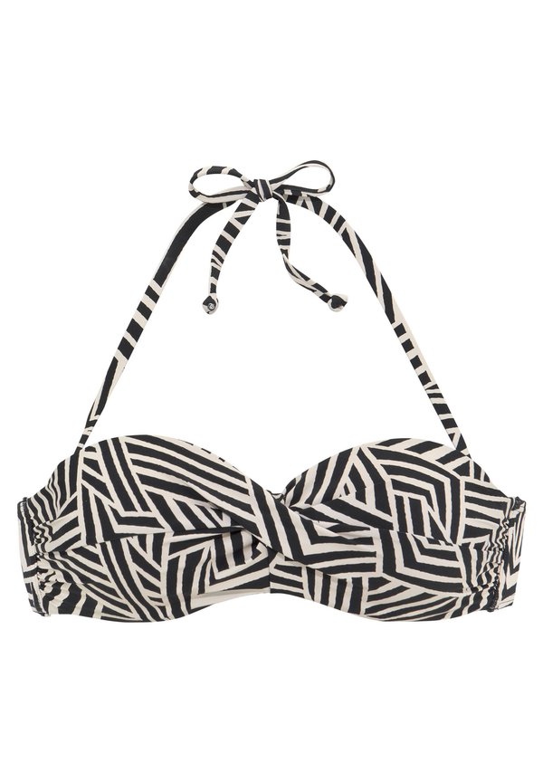 BANDEAU - Bikini top - schwarz creme4