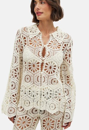 CROCHET LONG SLEEVE  - Hemdbluse - offwhite