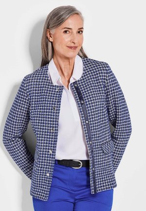Lichte jas - royal blue white patterned