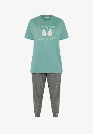 Yours Clothing, PYJAMAS - NIGHTWEAR COMBINATION SET - Yöasusetti - green