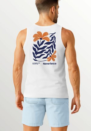 TANK-BACK – BOTANICAL DESIGN – MUSCLE MIT - Top - weiß