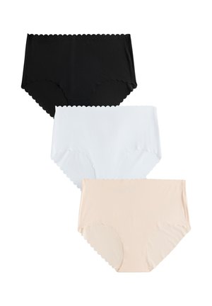 Next MIDI FIT - NO VPL SCALLOP  3 PACK   - Nohavičky/Slipy - black white nude