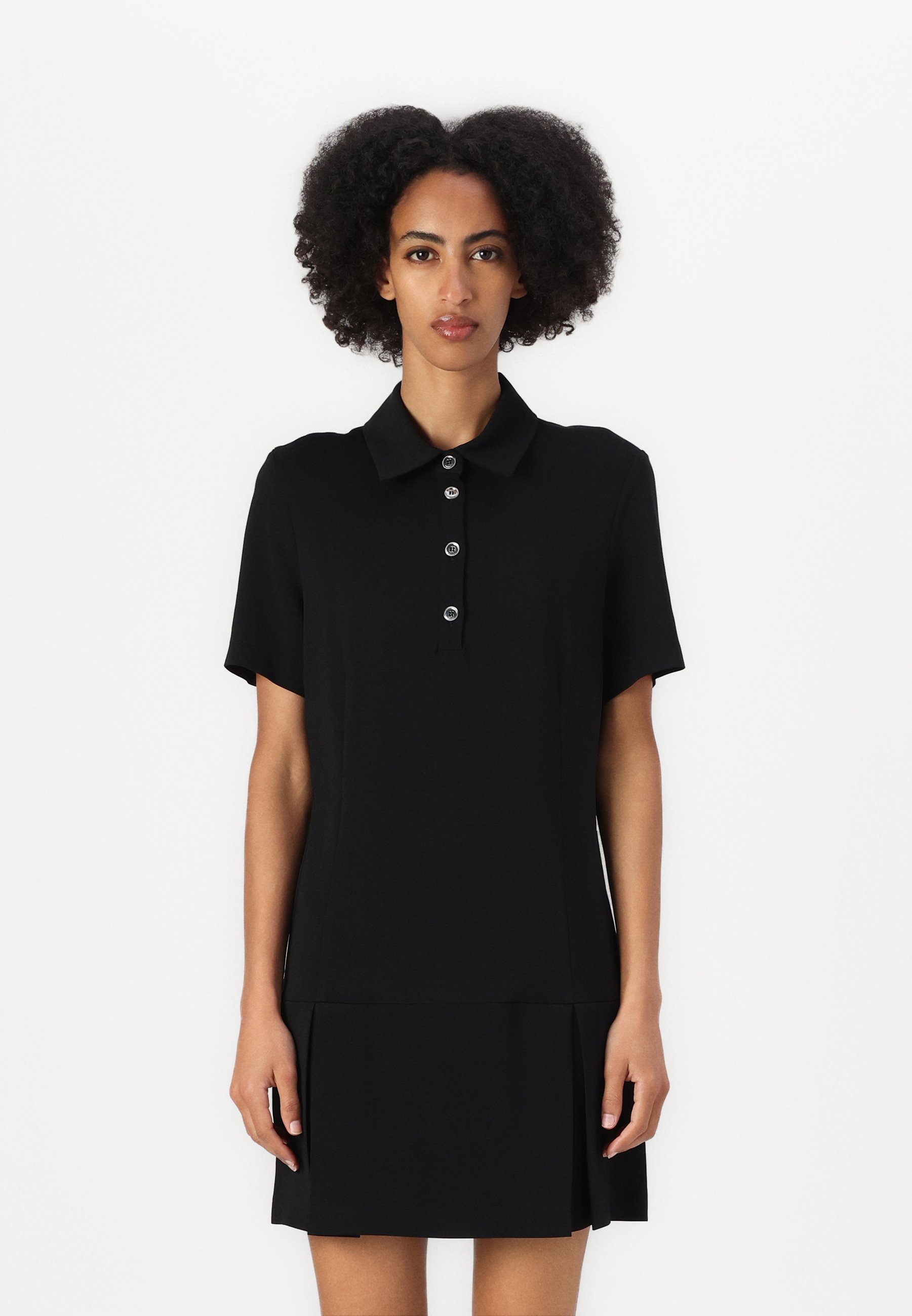 ワンピース [ ] Black Logo Badge Polo Collar Lip Dress Pinko LAMETTA ABITO - Shirt dress - nero limousine/black