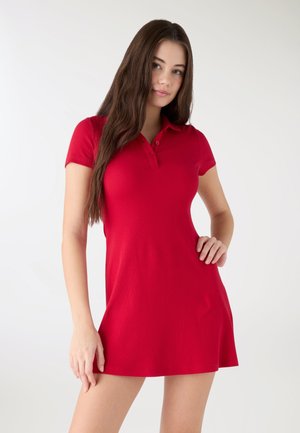 TINTA UNITA - Abito in maglia - rosso scuro