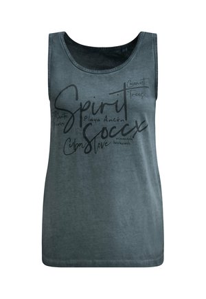 Soccx, SOCCX TOP INSIDE OIL DYED MIT LOGO PRINT - Top - green shadow