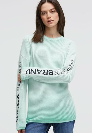 MIT INTARSIA-DESIGN AN DEN ÄRMELN - Strickpullover - aqua splash