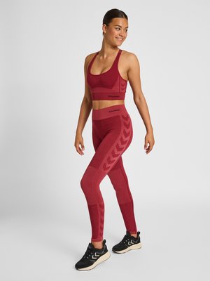 Hummel SEAMLESS MID - Leggings - cabernet apple butter melange