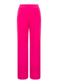 Heldere roze wijde broek met een soepele textuur en een hoge taille. Gemaakt van lichte stof voor comfort en bewegingsvrijheid.