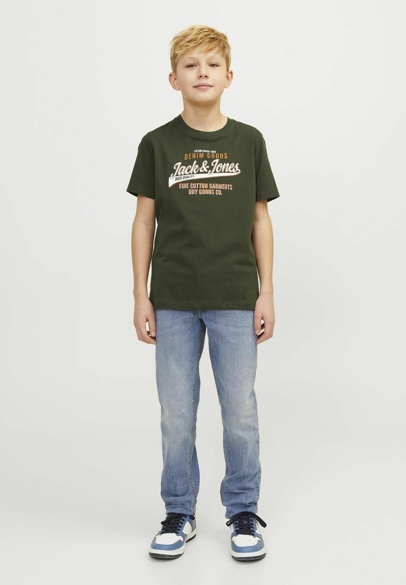 Jack & Jones Junior JJELOGO TEE O-NECK JNR - Apdrukāts T-krekls - kombu green