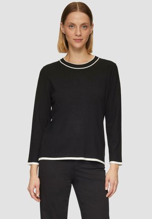 s.Oliver BLACK LABEL MIT FARBLICH KONTRASTIERTER - Jumper - schwarz