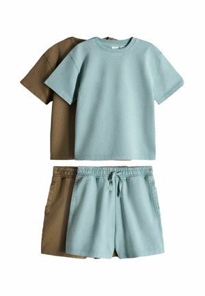 THE SET, 2 PACK  SET  - Tracksuit bottoms - blue brown