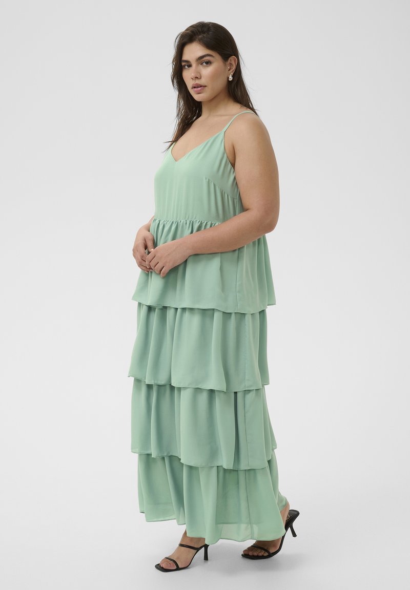 Kaffe Curve KCLORY DRESS - Maxi dress - grayed jade cc/green - Zalando.ie