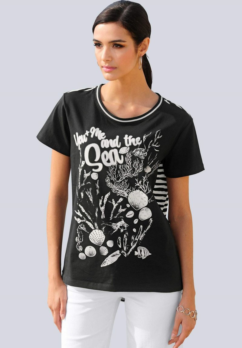 Damen T-Shirts | Alba Moda Bluse ecru/schwarz/schwarz - AR43662 Damen T-Shirts | Alba Moda Bluse ecru/schwarz/schwarz - AR43662