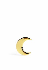 Goldener, halbmondförmiger Pin mit polierter Oberfläche und glatter Textur, der spitze Enden und ein schlichtes, elegantes Design aufweist.