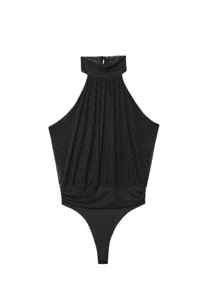 RHINESTONE HALTER - Top - black