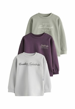 Next, HEAVYWEIGHT LONG SLEEVE T-SHIRTS 3 PACK - Langarmshirt - grey sage berry
