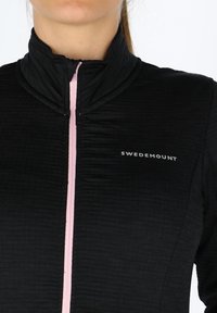 Swedemount TRAIL STRETCH - Felpa con zip - black melange lt pink