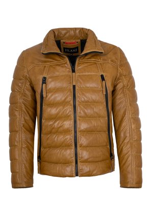 Lederjacke - mustard