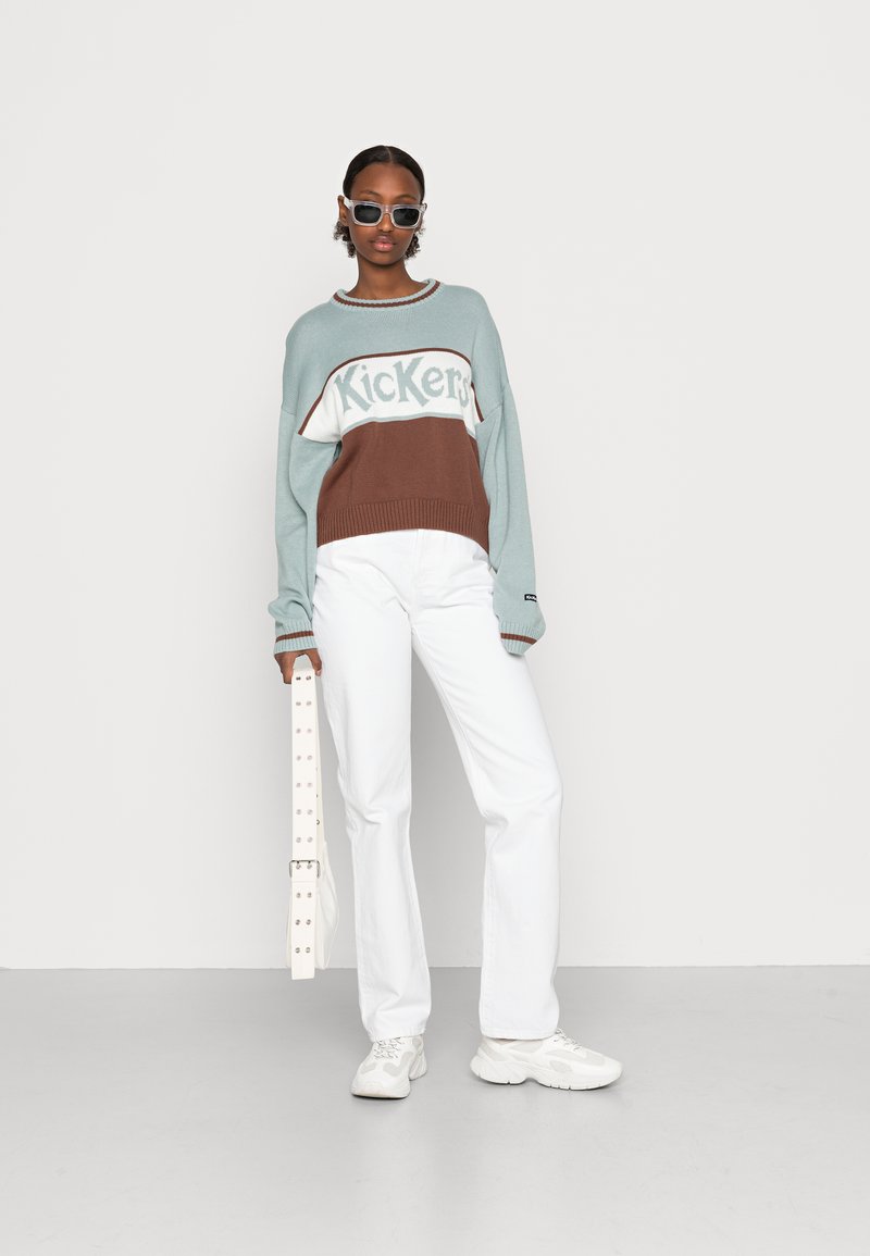 Damen Strickjacken | Kickers Classics BLUE BROWN LOGO Strickpullover blue/brown/blau - WH15259 Damen Strickjacken | Kickers Classics BLUE BROWN LOGO Strickpullover blue/brown/blau - WH15259