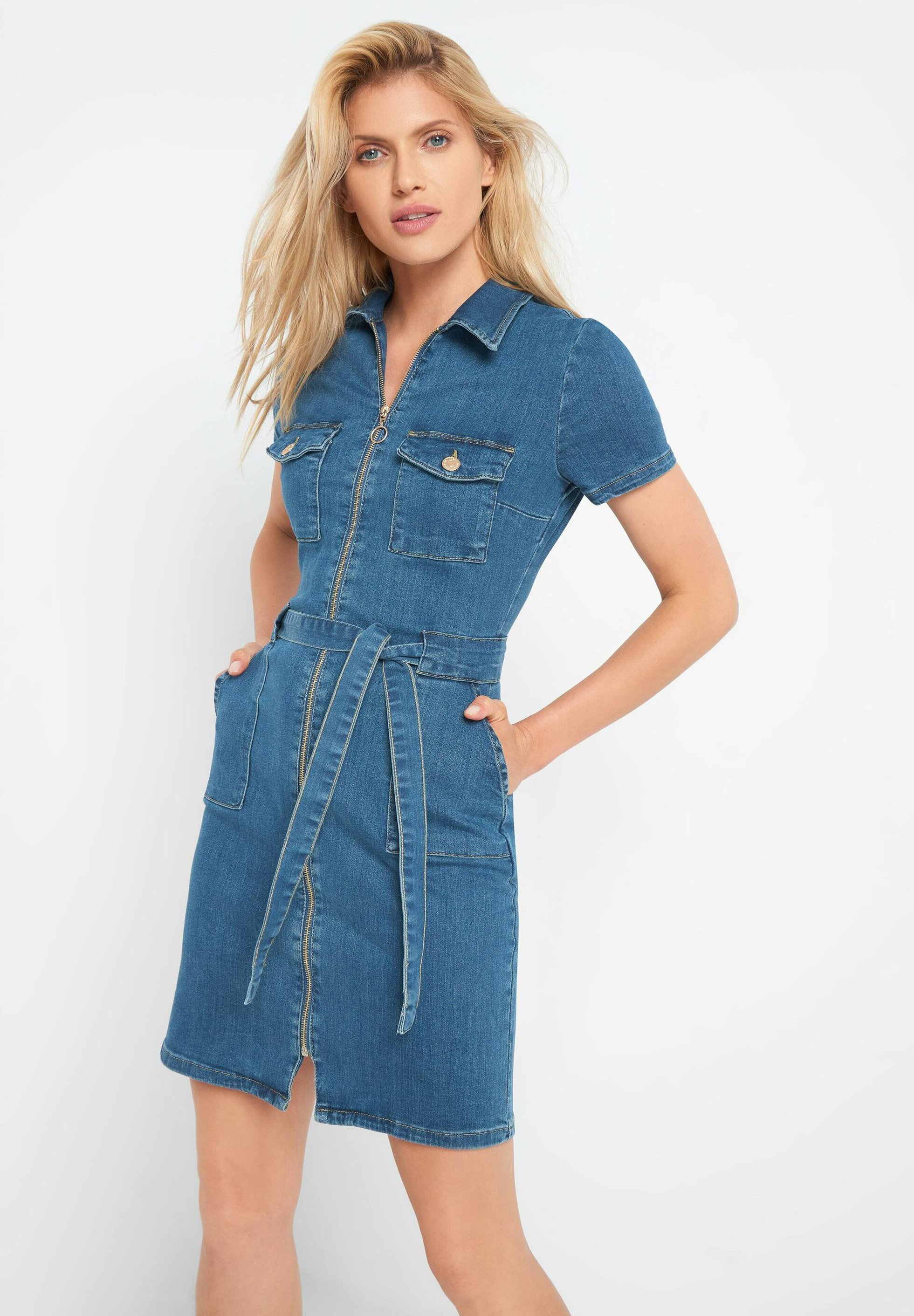 Orsay Jeanskleid Denim Dress Mid Stoned Blue Zalando De 
