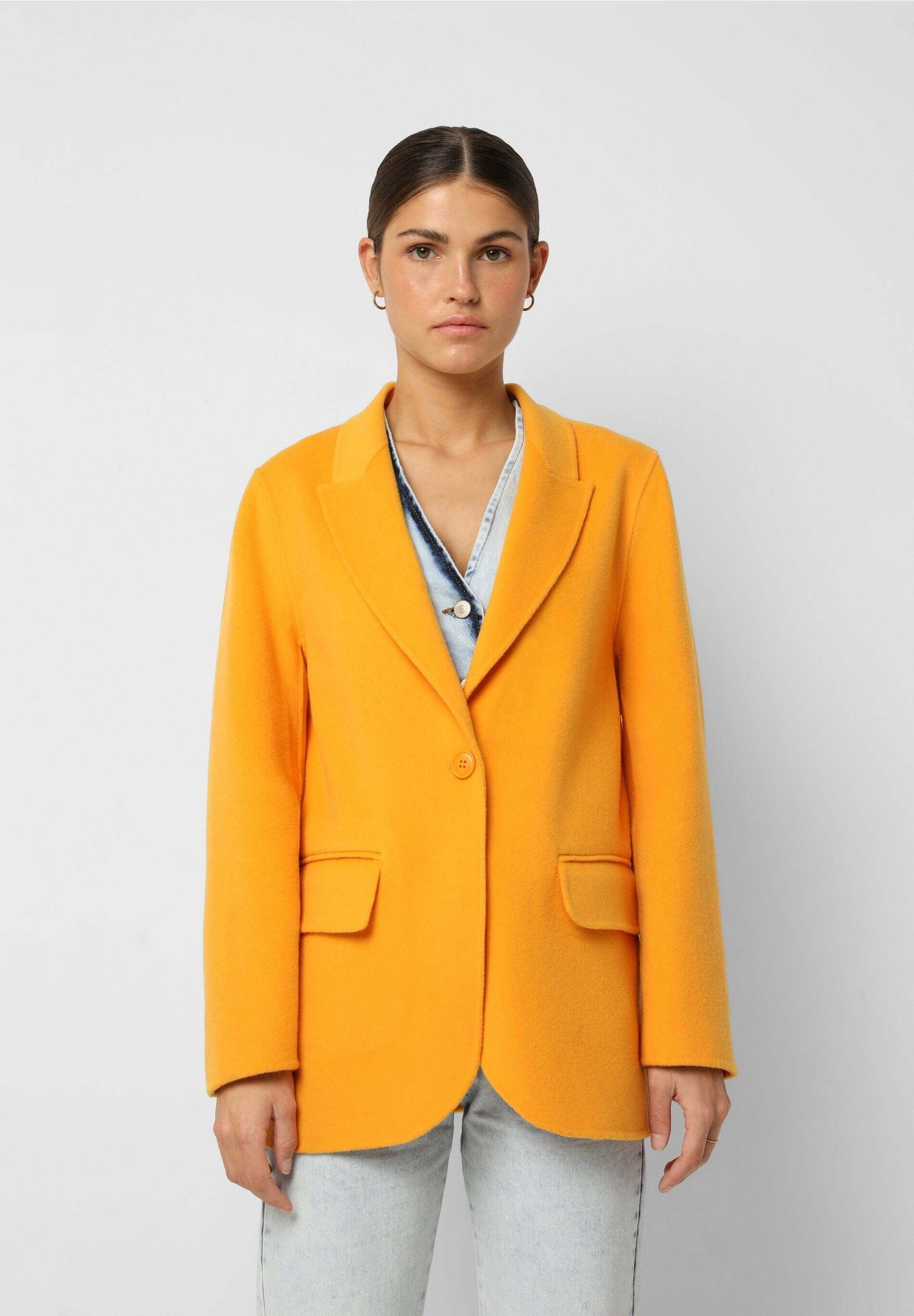 Blazer naranja fluorescente para mujer, chaqueta clásica de manga larga con  botones de doble botonadura para oficina, 2020 - AliExpress Ropa de mujer