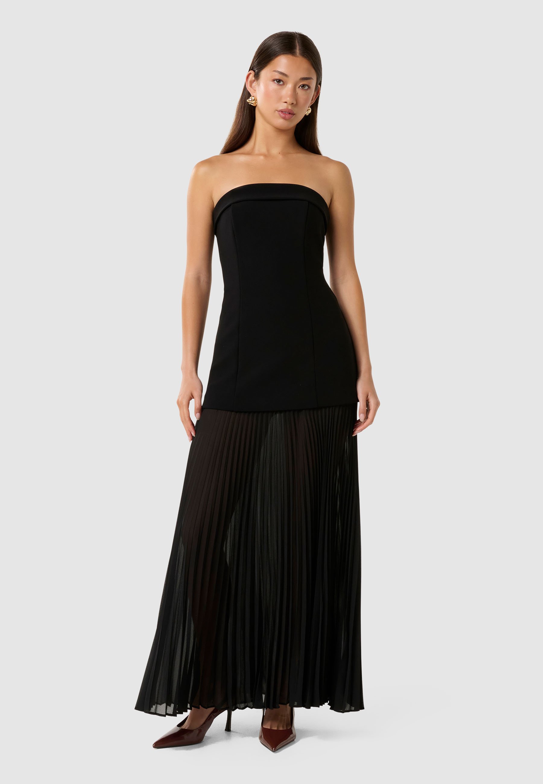 Forever New BETHIE STRAPLESS SHEER SKIRT DRESS - Cocktail dress / Party  dress - black - Zalando.co.uk